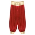 thumbnail image 6 of TiaoBug Mens Magic Hippy Pants Satin Lanterns Trousers Arabian Prince Halloween Costume Burgundy 4XL, 6 of 7