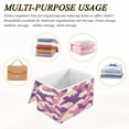 thumbnail image 6 of Yayeee Collapsible Cube Storage Bin with Lid Fabric Closet Decorative Basket with Handles, Purple Wave Pattern, 6 of 7