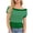 Green, variant on Women's Lightweight Sweaters off Shoulder Short Sleeve Side Button Striped Knit Pullover Tops Soft Casual Blouses