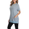 thumbnail image 4 of Innerwin T-Shirt Manches Courtes Hauts pour Femmes Col Rond Ample Bleu Clair G, 4 of 6