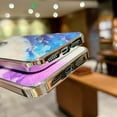 thumbnail image 3 of Slim Marble Case for iPhone 13 Pro Max, Marble Pattern Shiny Electroplated Plating Silver Frame Cover, Rugged PC + TPU Shockproof Non-Slip Phone Case for iPhone 13 Pro Max,Pattern-G, 3 of 6