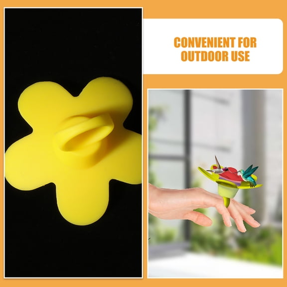 MOKKHNB Wearable Yellow Silicone Hummingbird Feeder Ring for Close-Up Viewing