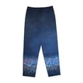thumbnail image 4 of Disketp Retro Blue Glitter Print Women'S Comfy Pajama Pants Casual Drawstring Palazzo Lounge Wide Leg Pants, 4 of 9