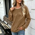 thumbnail image 6 of Bxsruta Womens Sweaters Scalloped Neck Long Sleeve Ribbed Knit Pullover Casual Tops, 6 of 8