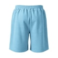 thumbnail image 5 of GrmtClth Mens Casual Shorts Elastic Waist Lounge Sweat Shorts Loose Fit Beach Texture Shorts Summer Comfy Shorts with Pockets Light Blue M, 5 of 7