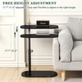 thumbnail image 5 of Sofa Side Table TV Tray, Height Adjustable 360° Rotating C-Shaped Table, Compatible with Small Space, Bedside Bathroom Living Room (Black), 5 of 5