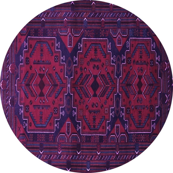 Ahgly Company Indoor Round Persian Purple Traditional Area Rugs, 8' Round