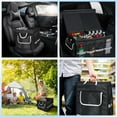 thumbnail image 5 of Car Trunk Organizer for SUV, Lychee Collapsible Multi Compartments Trunk Vehicle Organizer, Waterproof Car Storage Organizer with Foldable Lid, Aluminium Handle, Non Slip Bottom (Black), 5 of 7