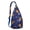 Blue-7, variant on Astronomical Sling Backpack - Ethereal Constellation & Eclipse Print, Water-Resistant Anti-Theft Bag for Alternative Travel