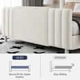 thumbnail image 6 of Queen Upholstered Bed Frame with LED Headboard & Footboard - Noiseless, Easy Assembly Platform Bed for Master Bedroom and Guest Room, White, 6 of 8