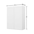 thumbnail image 5 of Furinno Shaker Wall Kitchen Cabinet in Shaker White 2-Door-3 Shelves, Ready to Assemble, 33 in. W x 12 in. D x 42 in. H, White, 5 of 8