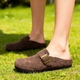 thumbnail image 2 of BERANMEY Women's Suede Clogs & Mules Stylish Leather Mules with Arch Support and Cork Footbed Couple's Clogs for Women and Men, 2 of 10