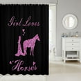 thumbnail image 2 of Glitter Horse Shower Curtain for Girls Boys Pink Glitter Horse Bathroom Shower Curtain Set Girl Loves Horse Bath Curtain Cute Animal Decor Kids Bathroom Accessories 72"x72", 2 of 6