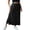 Black, variant on Women's Plus Size Long Skirts Elastic Waist Drawstring Split Side A Line Maxi Skirt Loose Casual Summer Loungewear Black XXXXL