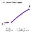 thumbnail image 3 of Uxcell 9.8ft Fishing Lanyard Coiled Ropes Retractable with Metal Clip Keychain Purple 2 Pack, 3 of 6