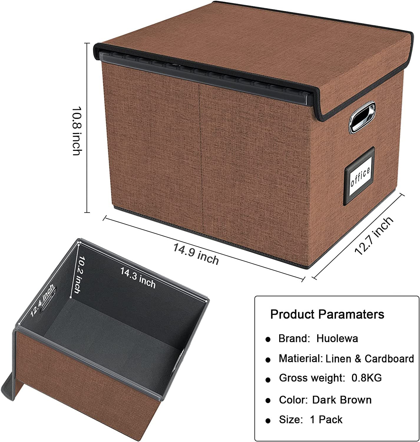LevTex Pebbled Large Foldable File Storage Box