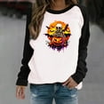 thumbnail image 2 of Chandail à Capuche Oversize pour Femmes, Chandail Imprimé Halloween, Col Rond, Manches Longues, Chandail en Molleton Oversize, Col Rond, Grande Taille, Noir, 2 of 6