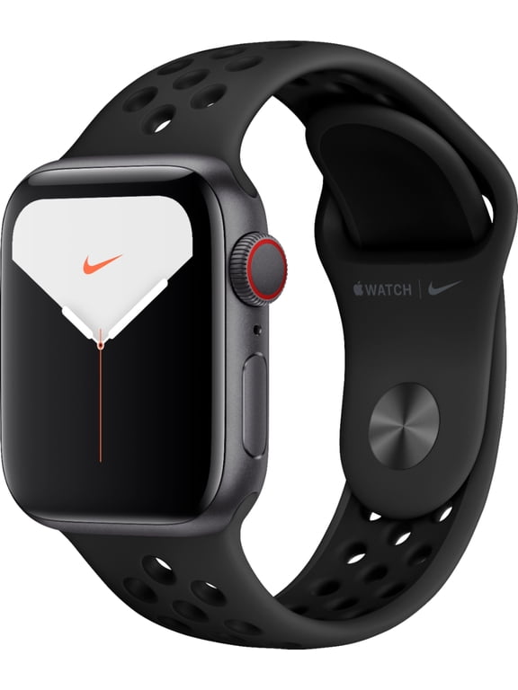 Pre-Owned Apple, Watch Series 5, (GPS + Cellular), Nike Edition, Aluminum Case, 15 Hour Battery Life, iOS, Space Gray/44mm, 1, 1