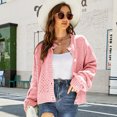 thumbnail image 3 of Ropa europea y americana suéter de cuello redondo, chaqueta para mujer, suéter de mohair, cárdigan de punto rosa, 2023, 3 of 3