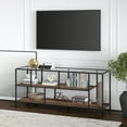 thumbnail image 4 of Evelyn&Zoe Winthrop Rectangular TV Stand with MDF Shelves for TV's up to 60", Blackened Bronze/Rustic Oak, 4 of 8