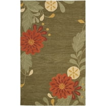 SAFAVIEH Martha Stewart Picture Block Floral Wool Area Rug, Pup Tent, 5' x 8'