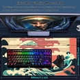 thumbnail image 3 of Gaming Mouse Pad, Japanese Sea Wave Sunset on Cloud Extended Large Desk Mat, Big Computer Keyboard Desk Pad, Stitched Edges Mousepad, 31.5 x 11.8 Inch Waterproof Desk Pad for Office Home, 3 of 6