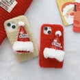 thumbnail image 5 of Plush Case for Apple iPhone 12 Pro Max, Cute 3D Christmas Hat Case Soft Faux Lambswool Cover Fashion Shockproof Cover Cartoon Case Girl Furry Phone Cover for iPhone 12 Pro Max, Red, 5 of 10