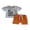 Gray, variant on LMLYSoH Toddler Boys Summer 2pcs Outfits Letter Print Short Sleeve T-shirt and Stretch Casual Shorts Set