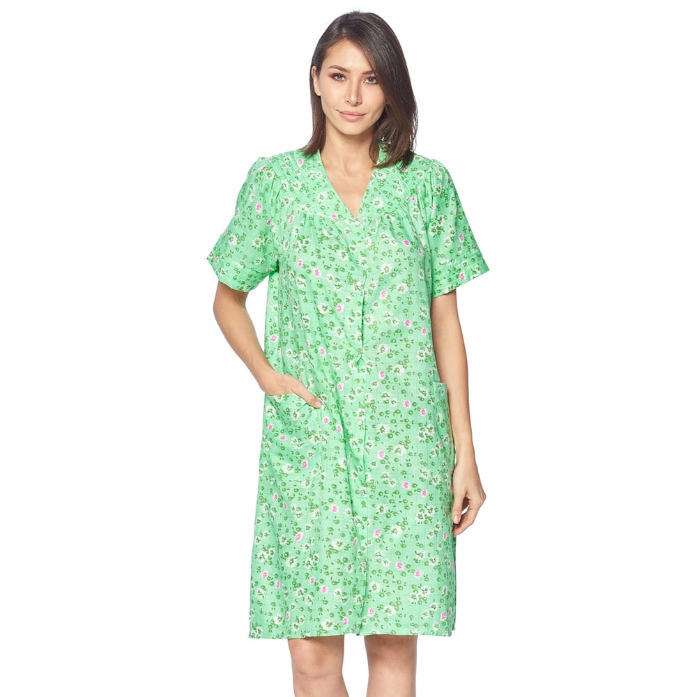 cotton housecoat with snaps
