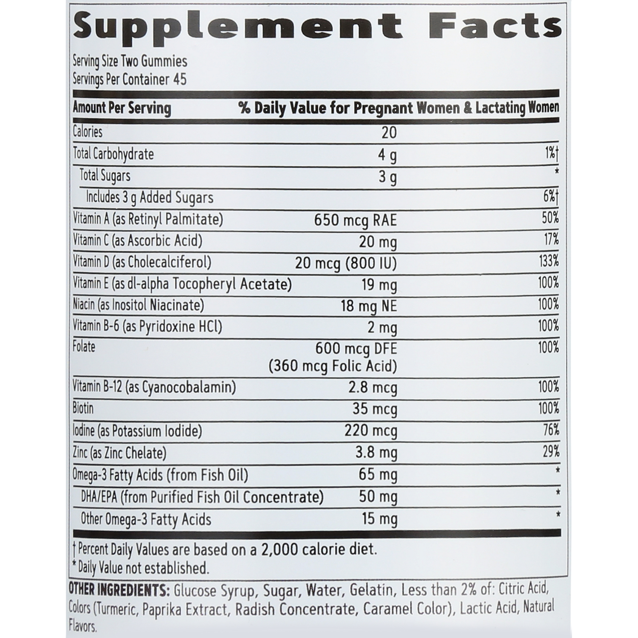 GNC Women’s Prenatal Multivitamin Gummies, Folic Acid + Omega 3, 90