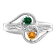 thumbnail image 5 of SS Rh-plated Personalized 2-Name Diamond and Synthetic 2 Stone Couple's Rin XXMR93/2SS, 5 of 5