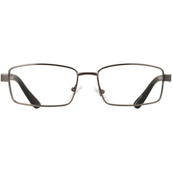 M Readers Men's Reed Rectangle Reading Glasses with Case, Gunmetal (7 Powers Available)