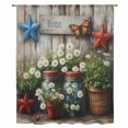 thumbnail image 2 of Daisy Flower Sheer Curtains 54 Inches Long, Retro Western Red Blue Stars Butterfly Wood Light Filering Curtains, Breathable Simi Curtain Privacy Drapes for Kitchen Bathroom Small Window Treatment, 2 of 9