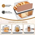 thumbnail image 4 of Rebanadora de pan mejorada para pan casero con caja de pan Guía para cortar pan Ancho ajustable Guía de corte plegable y compacta con bandeja para migas Idoneidad para pasteles de bagels de pan casero, 4 of 7
