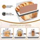 thumbnail image 4 of Rebanadora de pan mejorada para pan casero con caja de pan Guía para cortar pan Ancho ajustable Guía de corte plegable y compacta con bandeja para migas Idoneidad para pasteles de bagels de pan casero, 4 of 7