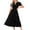 Black, variant on GEWSEY Women's Summer Casual V Neck Ruffle Sleeve Smocked High Waist Long Dress with Pockets (Black, S)