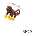 thumbnail image 1 of 5 PCS MOC Animals Building Blocks Brown Monkeys ZOO Forest Jungle Pastoral Farm Ranch Scene Bricks DIY children's Toys monkey--5PCS, 1 of 5