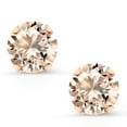 thumbnail image 2 of Gem Stone King 1.20 Ct Round 6mm Peach Morganite 10K Rose Gold Stud Earrings for Women Men, 2 of 4