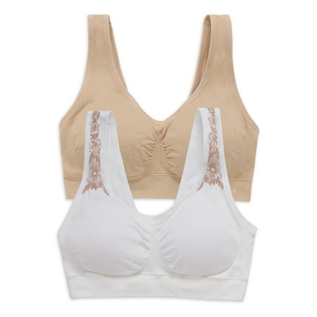 

Ellen Tracy Women s Seamless Built Up Bra With Floral Detail 2-Pack