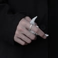 thumbnail image 3 of Anillos de riqueza de protección de Mantra, amuleto de declaración de tropas valientes, joyería chapada en plata abierta budista de la suerte para mujeres, 3 of 5