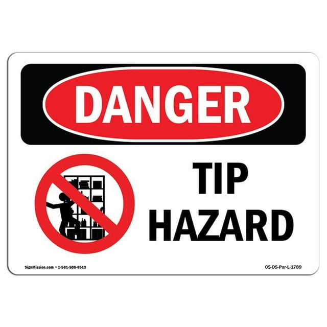 SignMission OS-DS-A-1218-L-1789 12 x 18 Po Signe de Danger OSHA - Danger de Pointe