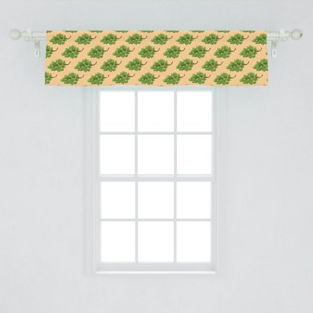 Natural Color Window Valance, Repeating Fruit Pattern of Grape Bunches, Curtain Valance for Kitchen Bedroom Decor with Rod Pocket, by Ambesonne