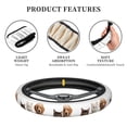 thumbnail image 7 of Cauagu Cute Kittens And Puppy Print Car Steering Wheel Cover - Universal Car Accessory for Diverse Cars for Steering Wheel with a Diameter of 14.5"-15", 7 of 7