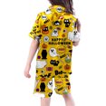 thumbnail image 7 of JAJAHO Halloween Kids Pajamas Set Boys Girls Satin 3 Piece Short Sleeve Sleepwear With Pants And Shorts 3-13Y, 7 of 7