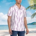 thumbnail image 3 of Gaeub Lavender Flowers Print Men's Hawaiian Shirt,Button Down Short Sleeves Shirts,Tropical Beach Casual Button Down Shirts,XX-Large, 3 of 7
