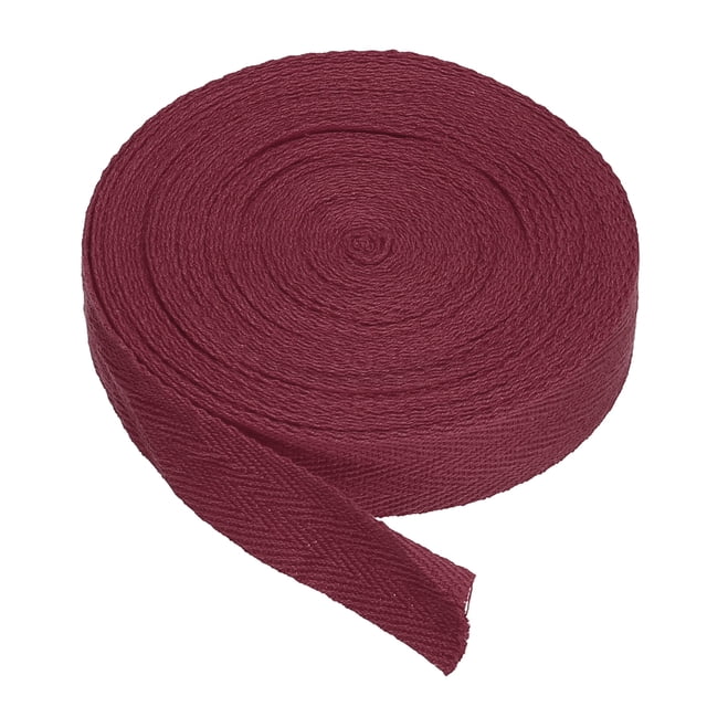 Cinta de Algodón Uxcell Cinta de Sesgo Cinta de Herringbone para Costura Envoltura de Regalos Color Burdeos 10 Yardas