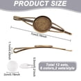 thumbnail image 2 of 12 Pcs Hair Clips with Blank Round Tray 6 Colors Brass Hair Bobby Pins with 12 Pcs 19.5mm Clear Cabochons Hair Pins Setting Blank for DIY Picture Photos Dome Cameo Barrettes Findings Mixed Color, 2 of 7