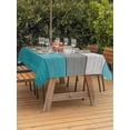 thumbnail image 2 of Outdoor Tablecloth with Umbrella Hole and Zipper, Turquoise Wood Grain Rectangle Table Cloth 52x70 Inch Waterproof Tablecloth, Country Retro Wooden Plank Gray Picnic Table Cover for Patio Camping, 2 of 7