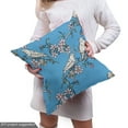 thumbnail image 5 of Ambesonne Birds Fabric by the Yard Upholstery, Cherry Blossom and Finches, 2 Yards, Pale Pink Azure Blue, 5 of 5