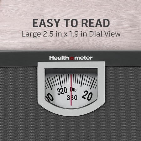 HEALTH O METER COMPACT DIAL BATHROOM SCALE, 330 LB. CAPACITY, STURDY METAL PLATFORM